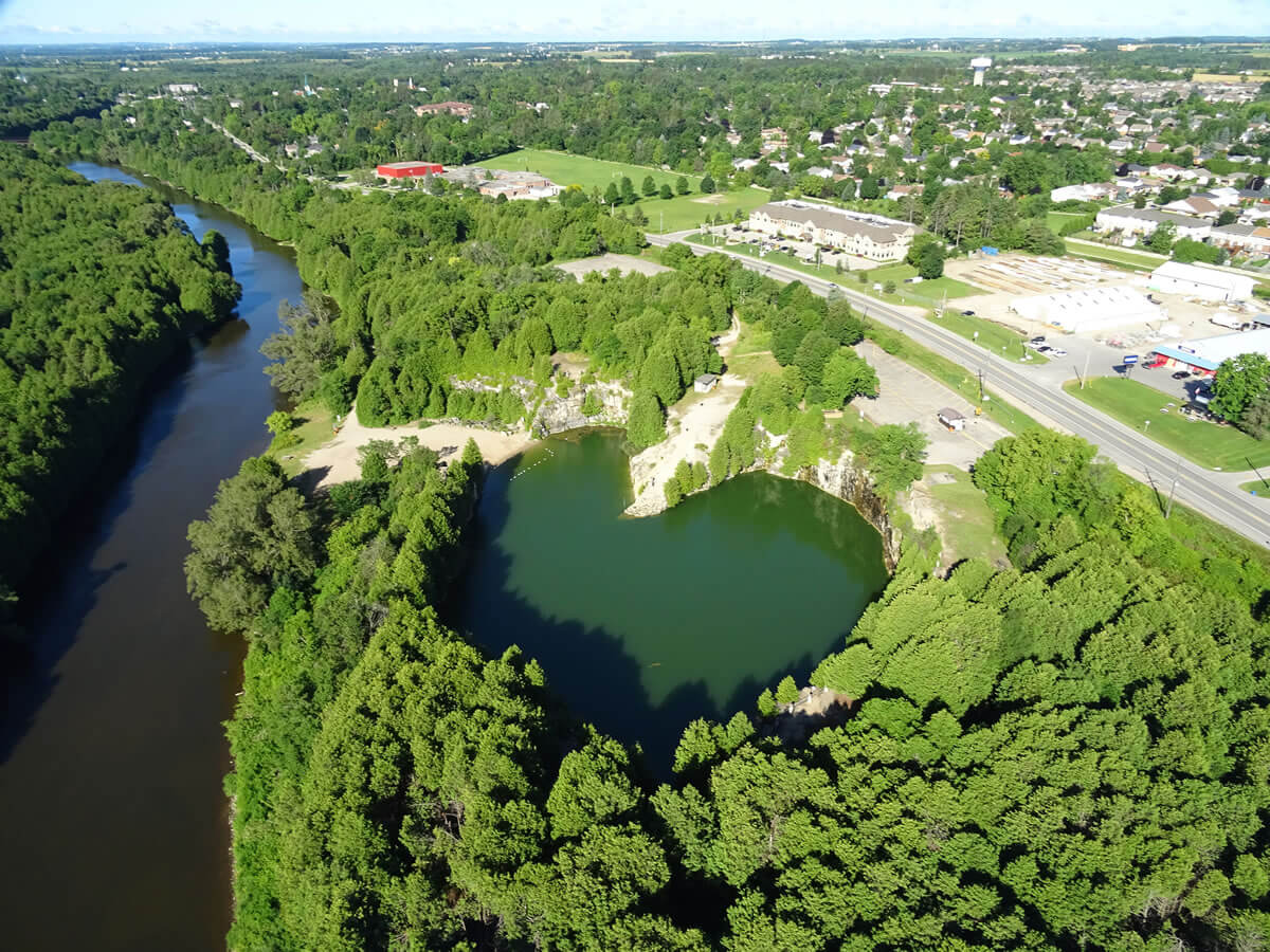 Picture of Elora Quarry from the sUAS