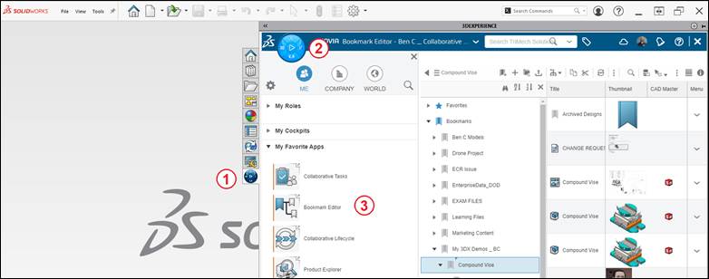 Access Bookmark Editor from SOLIDWORKS