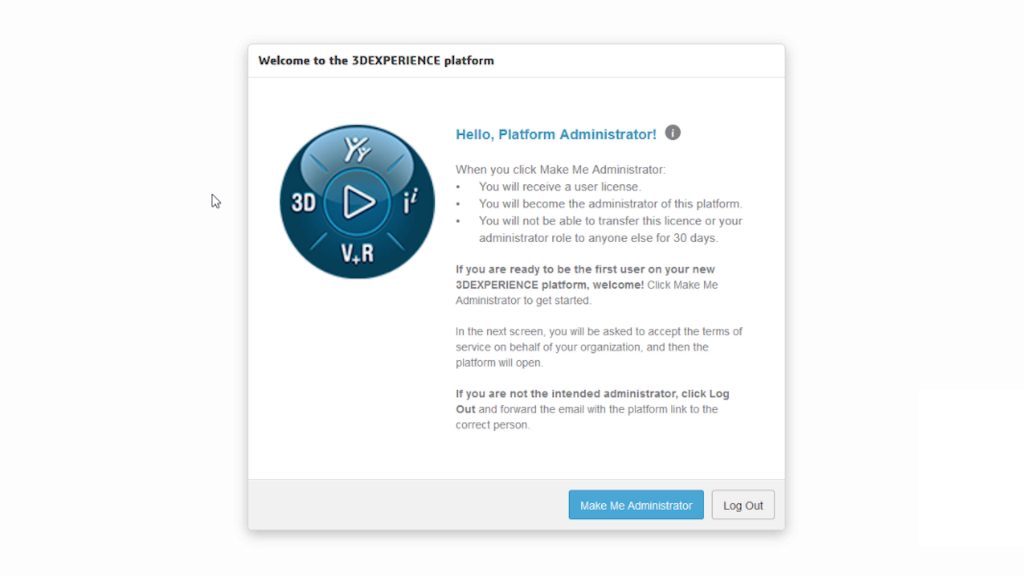 Welcome email with instructions on how to activate the 3DEXPERIENCE platform.
