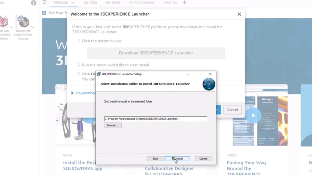 3DEXPERIENCE Launcher Install Steps