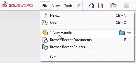 File Menu Showing Recent Documents and Open Command
