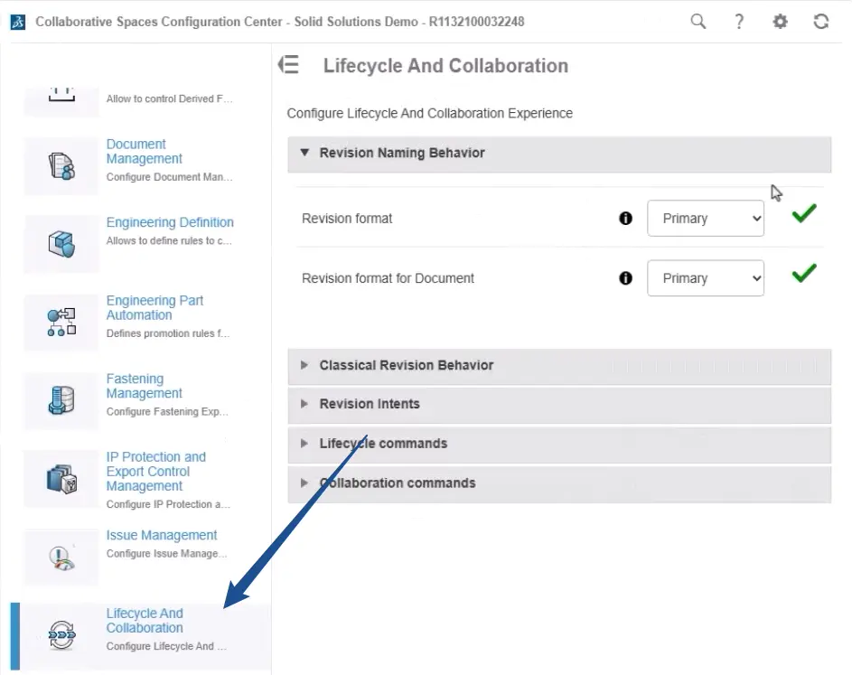Lifecycle and Collaboration Settings