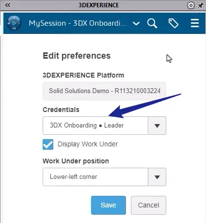 3DEXPERIENCE Collaborative Space Selection