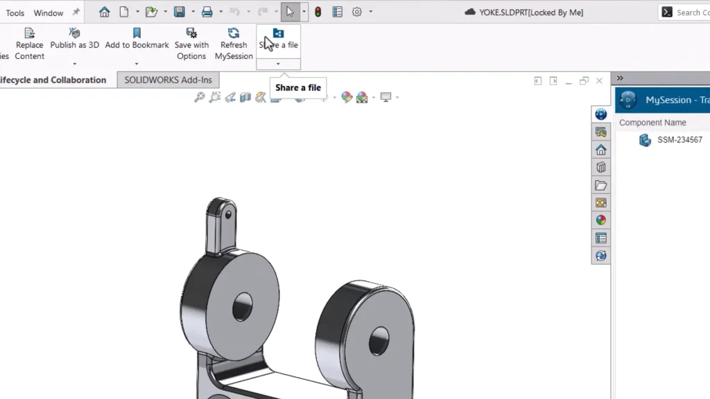 Share a file command SOLIDWORKS